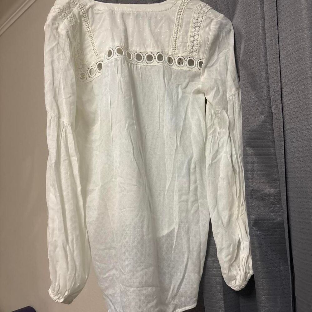 Anthropologie Women's White and Cream Blouse - Picture 2 of 6